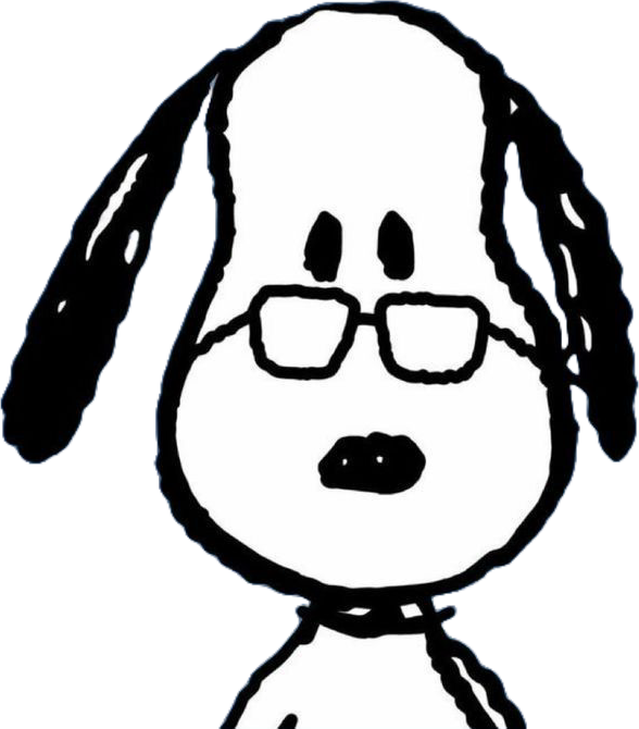 Snoopy wearing glasses